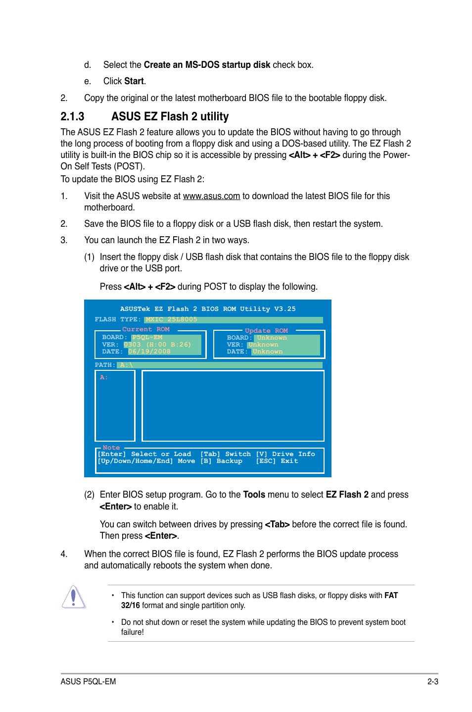 Asus.ez.flash.2.utility | Asus P5QL-EM User Manual | Page 43 / 64