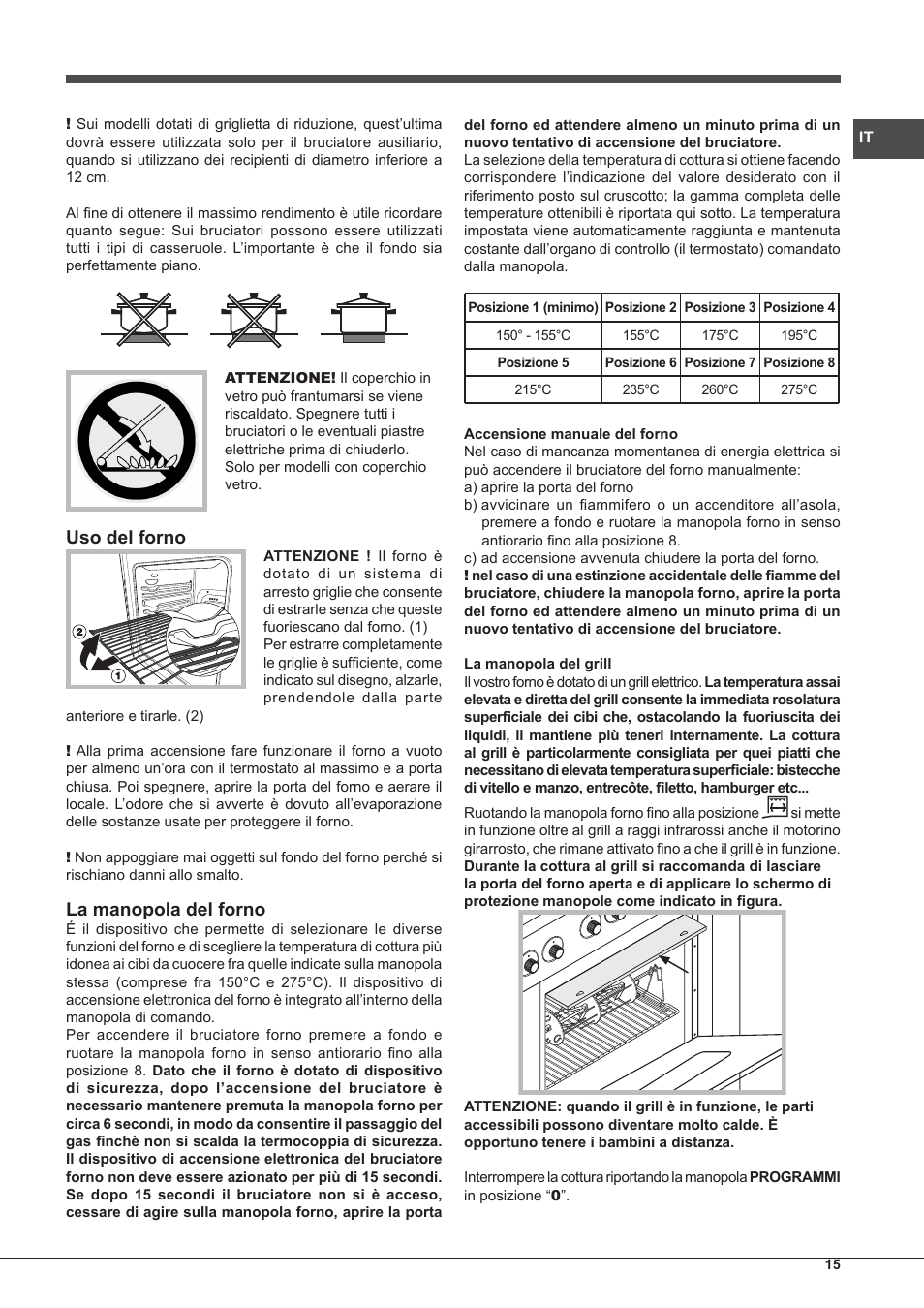 Uso del forno, La manopola del forno | Hotpoint Ariston CP97SG1-HA S User  Manual | Page 15 / 52 | Original mode