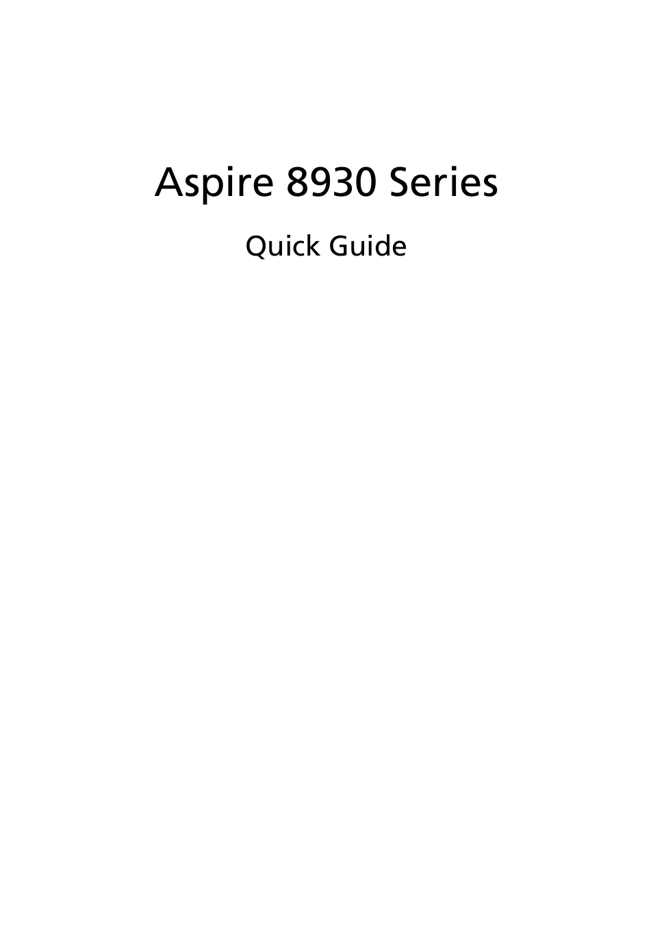 Acer Aspire 8930G User Manual | 13 pages