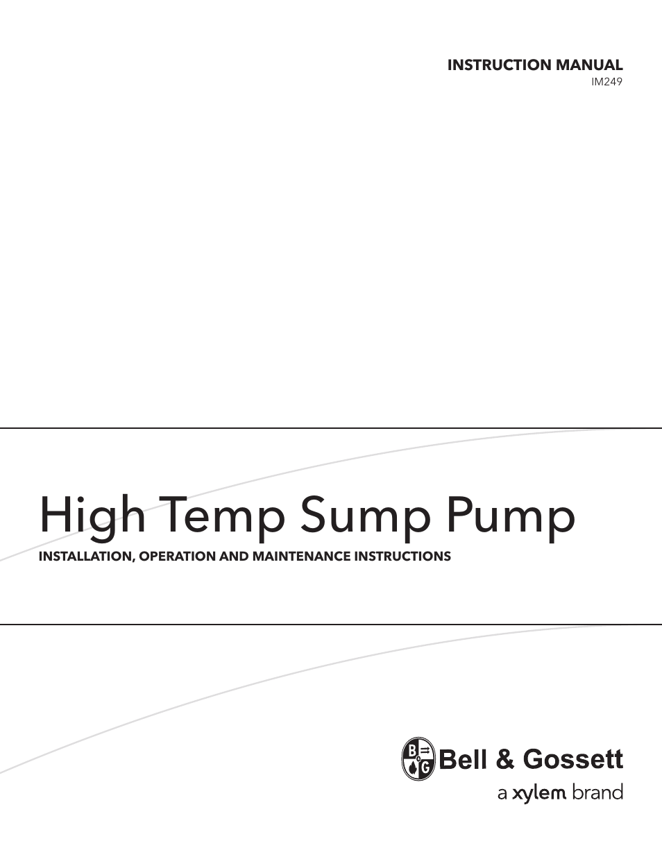 Bell & Gossett High Temp Sump Pump