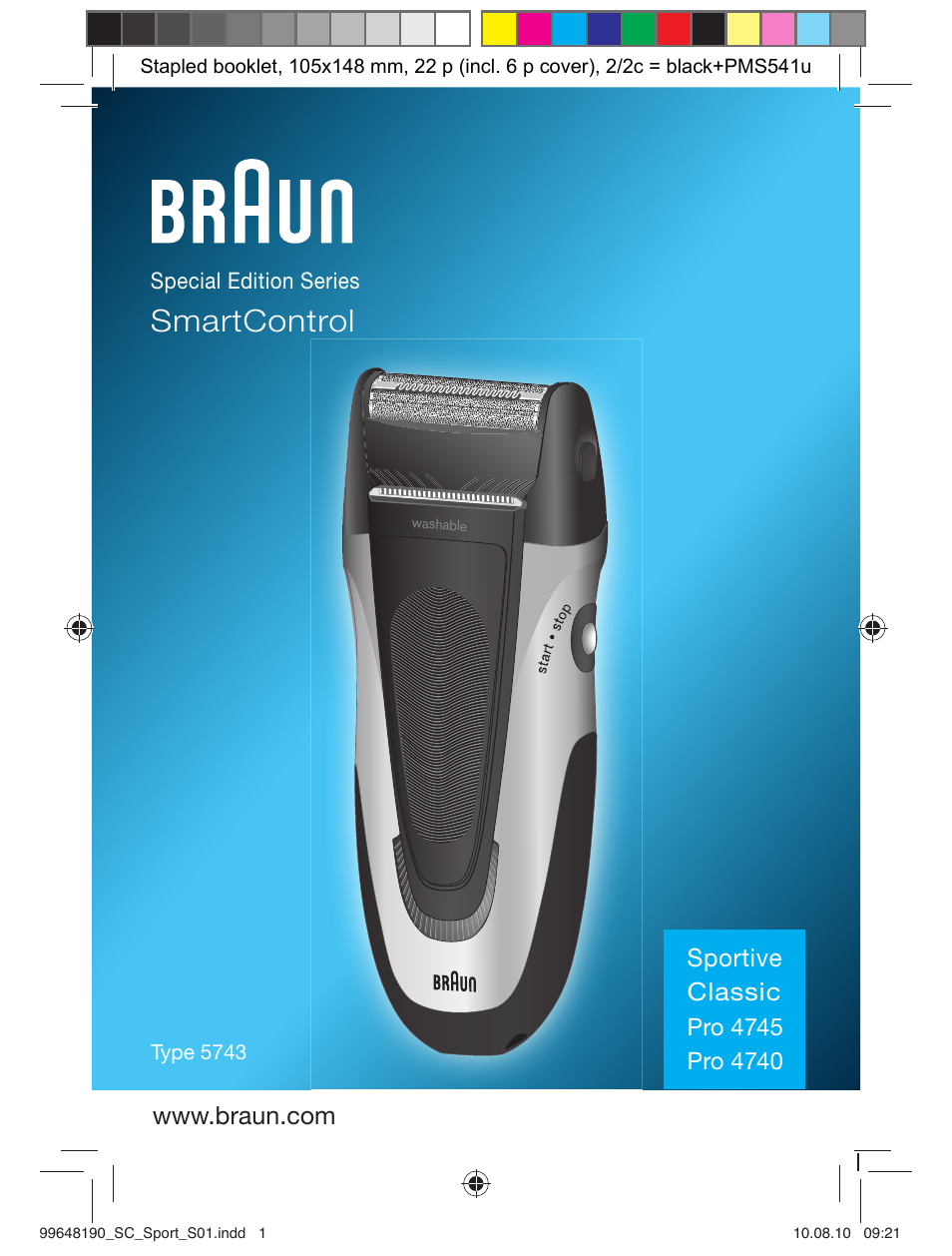 Braun PRO 4745 SmartControl Sportive User Manual | 21 pages