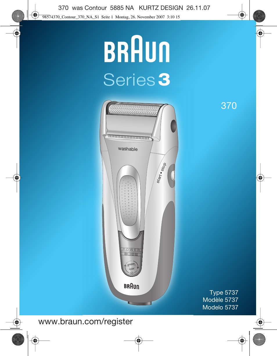 Braun 370 Series 3 User Manual | 18 pages