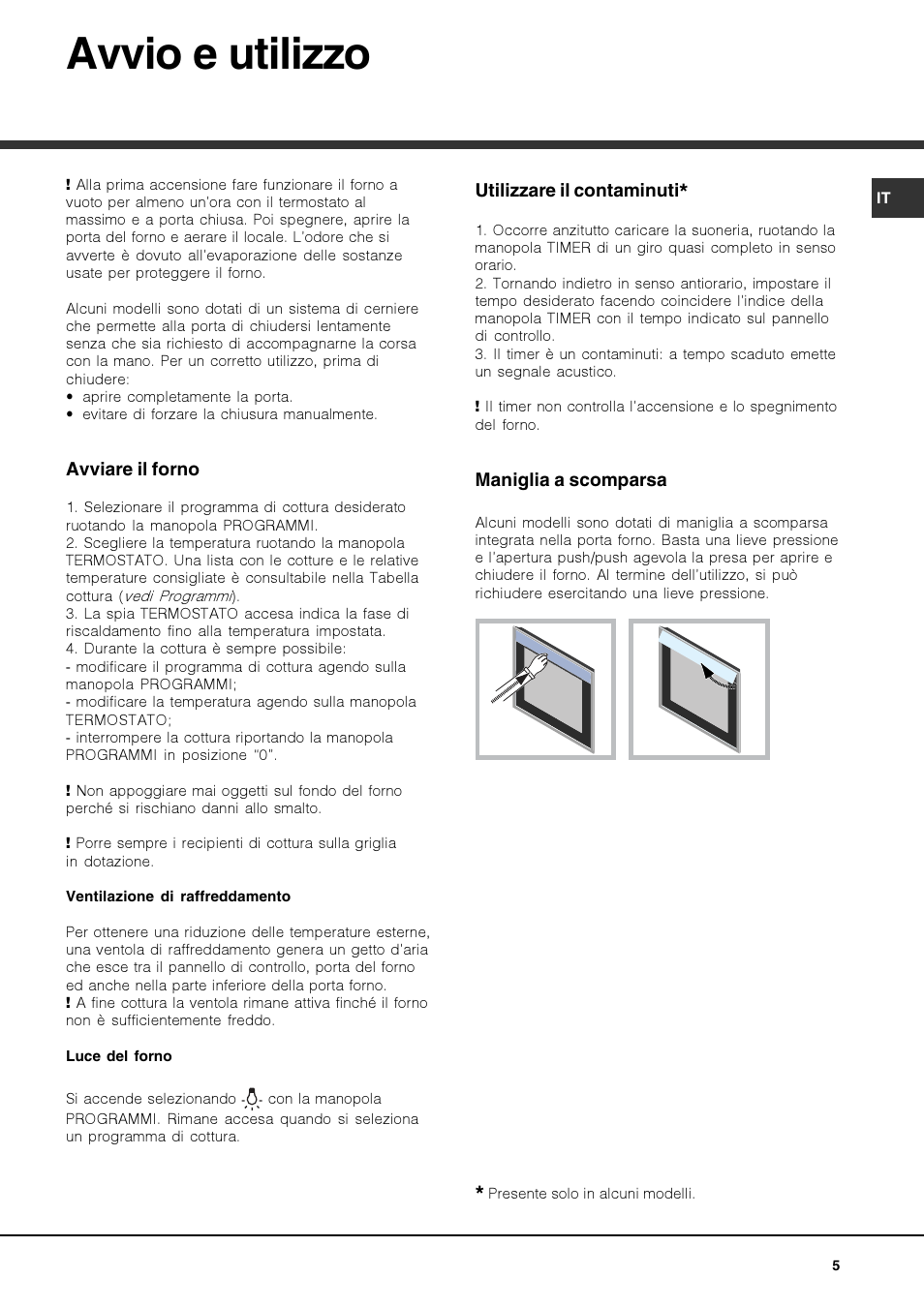 Avvio e utilizzo | Hotpoint Ariston Luce FKS 610 X-HA User Manual | Page 5  / 80 | Original mode