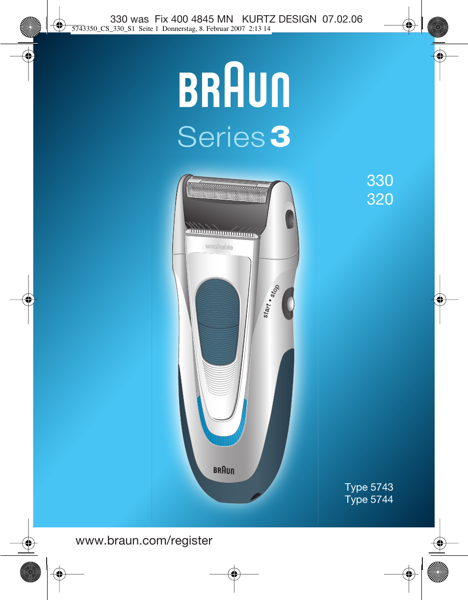Braun 330-5743 Series 3 User Manual | 33 pages