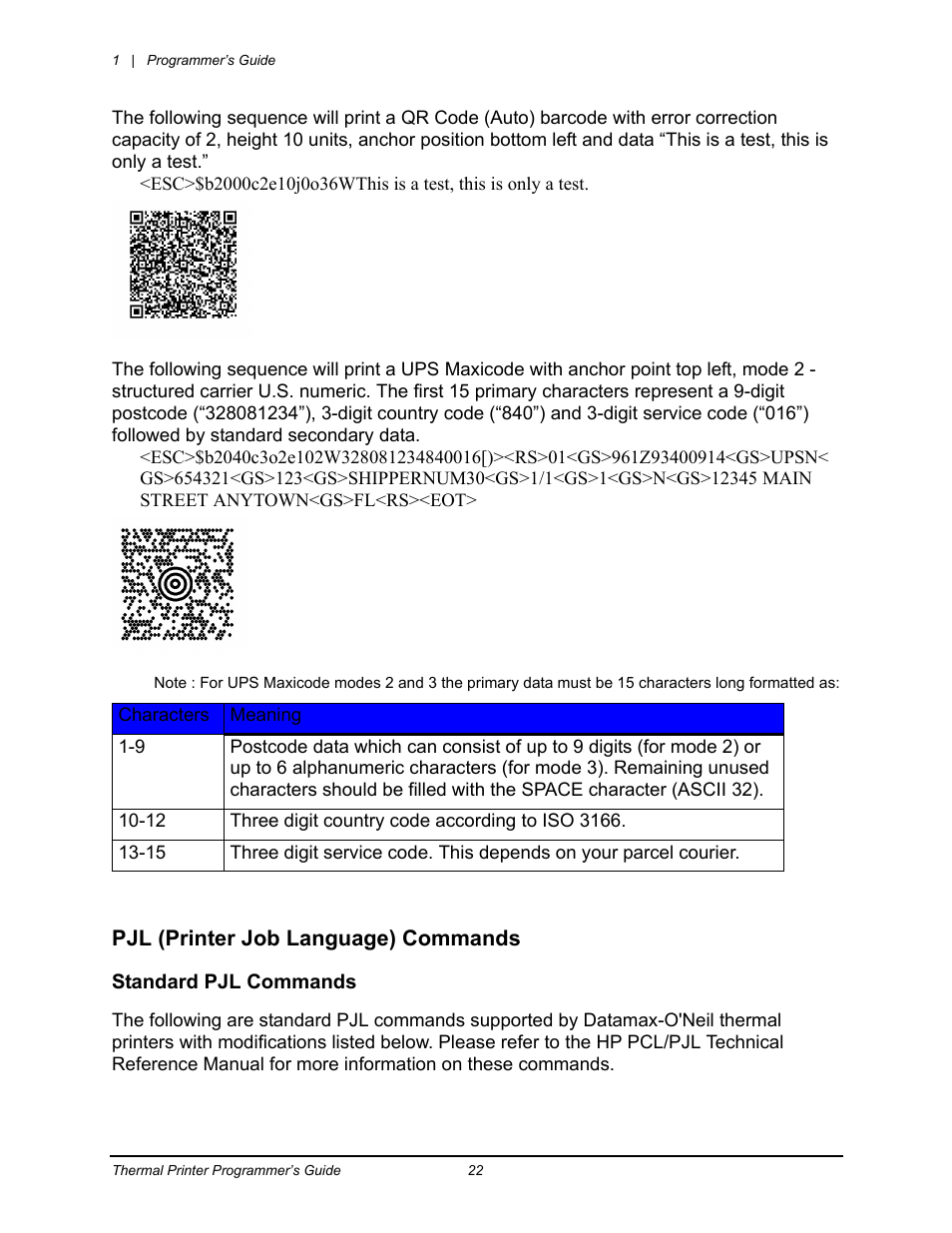 Pjl (printer job language) commands, Standard pjl commands | Datamax-O'Neil  Workstation series Programmer's Guide User Manual | Page 28 / 59 | Original  mode