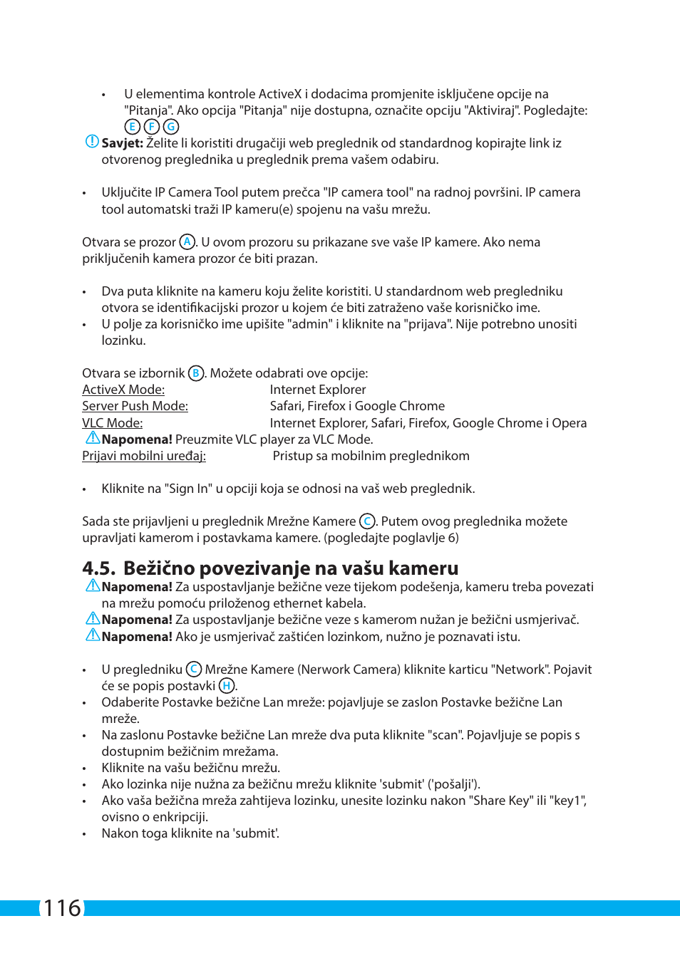 Bezicno Povezivanje Na Vasu Kameru Elro C703ip 2 Plug Play Network Camera User Manual Page 116 132