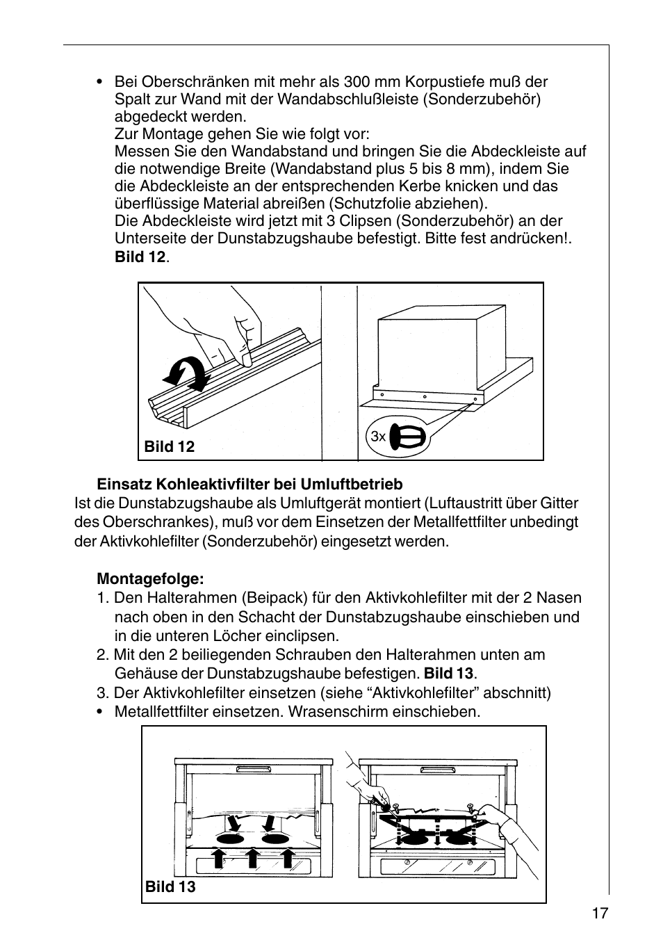 AEG COOKER HOOD DF6260-ML/1 User Manual | Page 17 / 80 | Original mode |  Also for: COOKER HOOD DF 6260, COOKER HOOD CHDF 6260, COOKER HOOD DF 6160