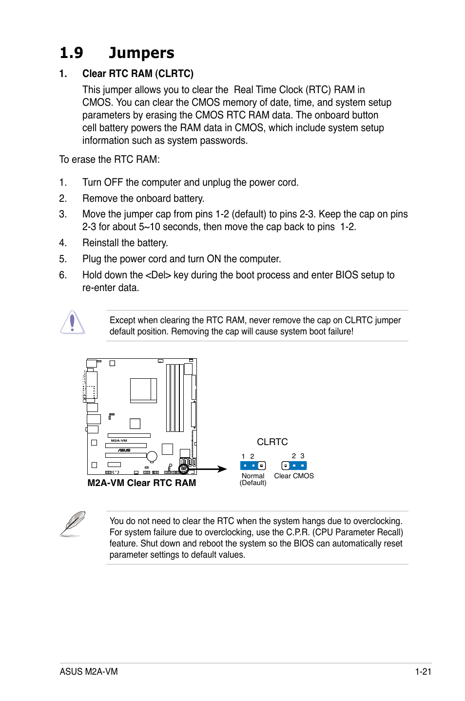 9 jumpers | Asus M2A-VM User Manual | Page 33 / 92