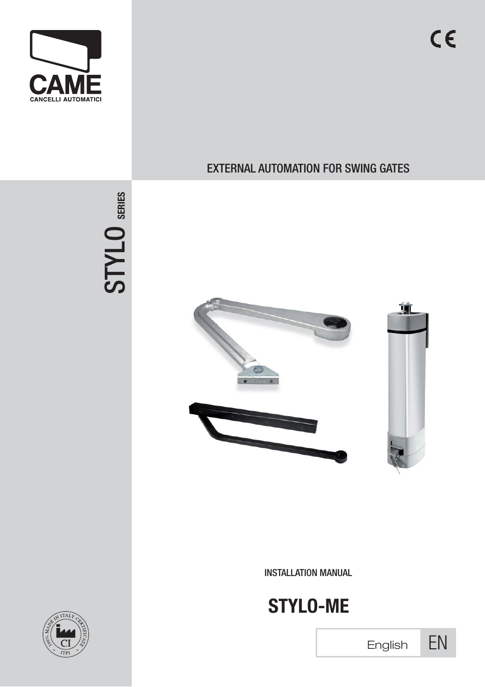 CAME Stylo User Manual | 20 pages