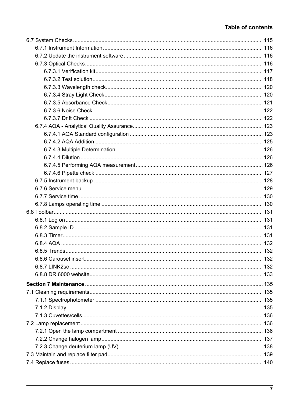 Hach-Lange DR 6000 User Manual User Manual | Page 7 / 158 | Original mode