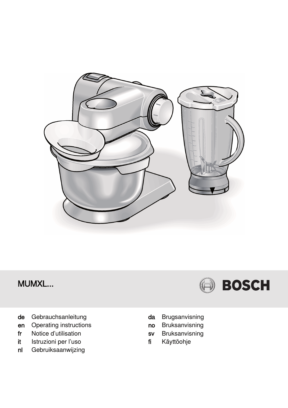 Bosch MUMXL10T Kitchen machine MaxxiMUM User Manual | 132 pages