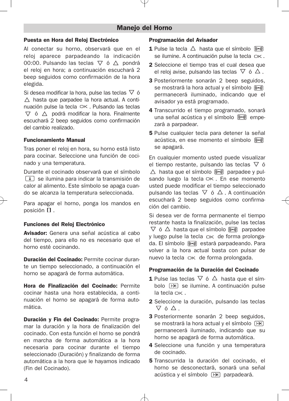 Manejo del horno | Teka HKE 635 User Manual | Page 4 / 24