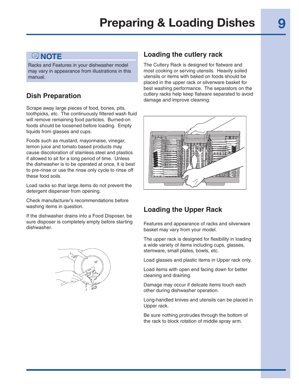 Preparing & loading dishes | Electrolux EI24ID50QS User Manual | Page 9 /  64 | Original mode