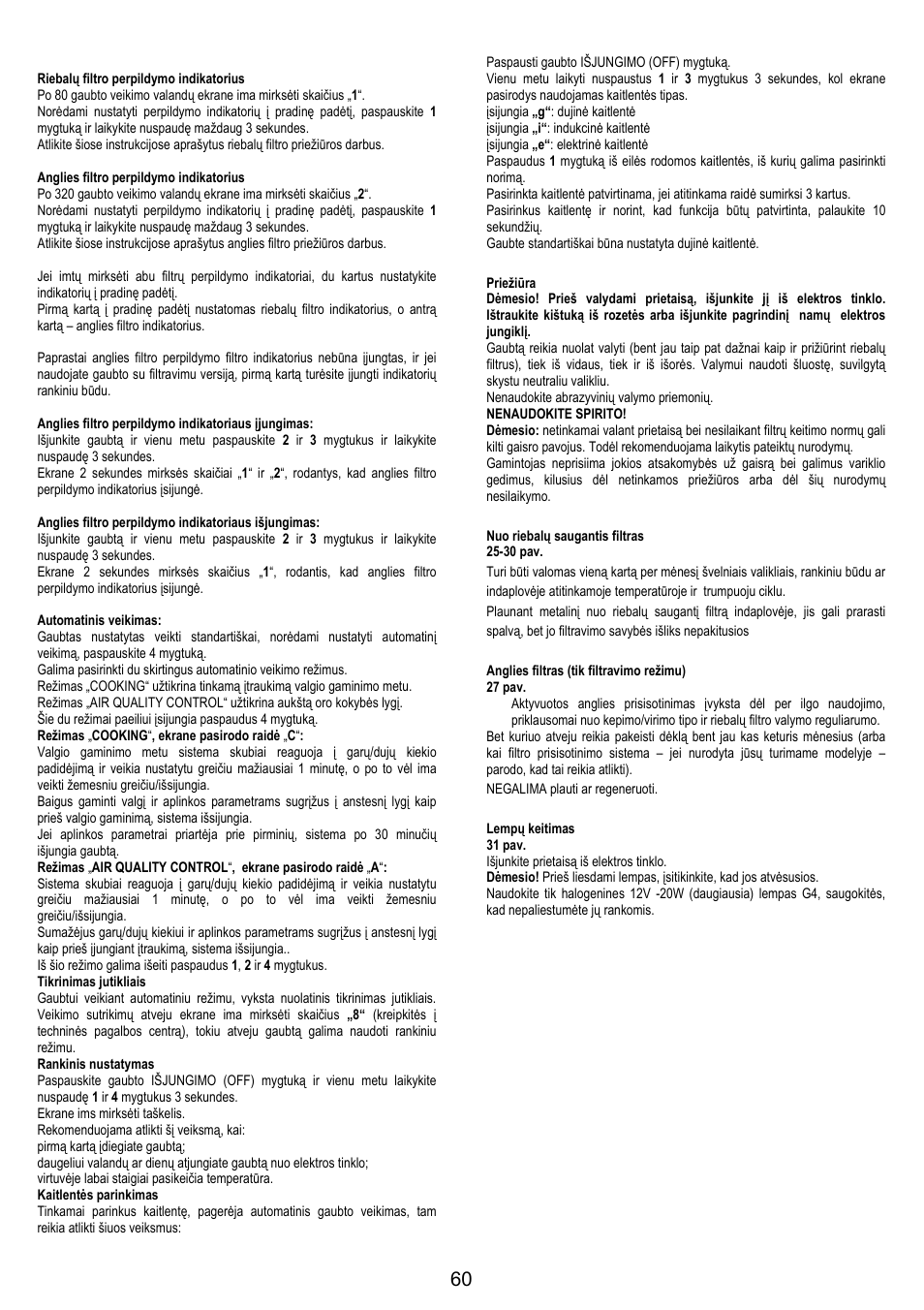 Electrolux EFA90600X User Manual | Page 60 / 84
