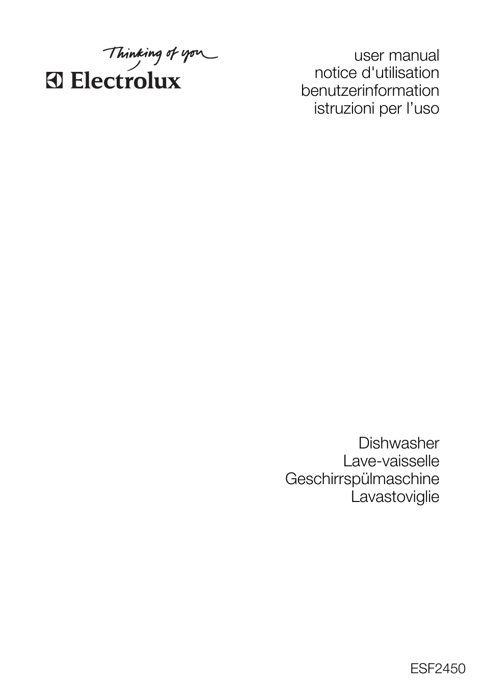 Electrolux ESF2450W User Manual | 68 pages