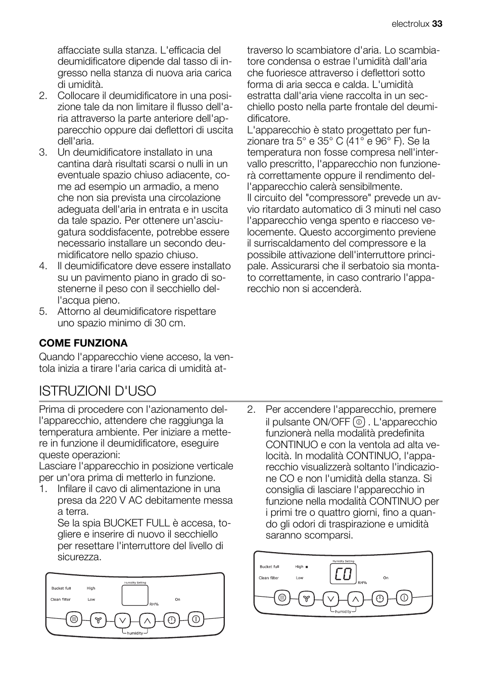 Istruzioni d'uso | Electrolux EXD25DN3W User Manual | Page 33 / 72