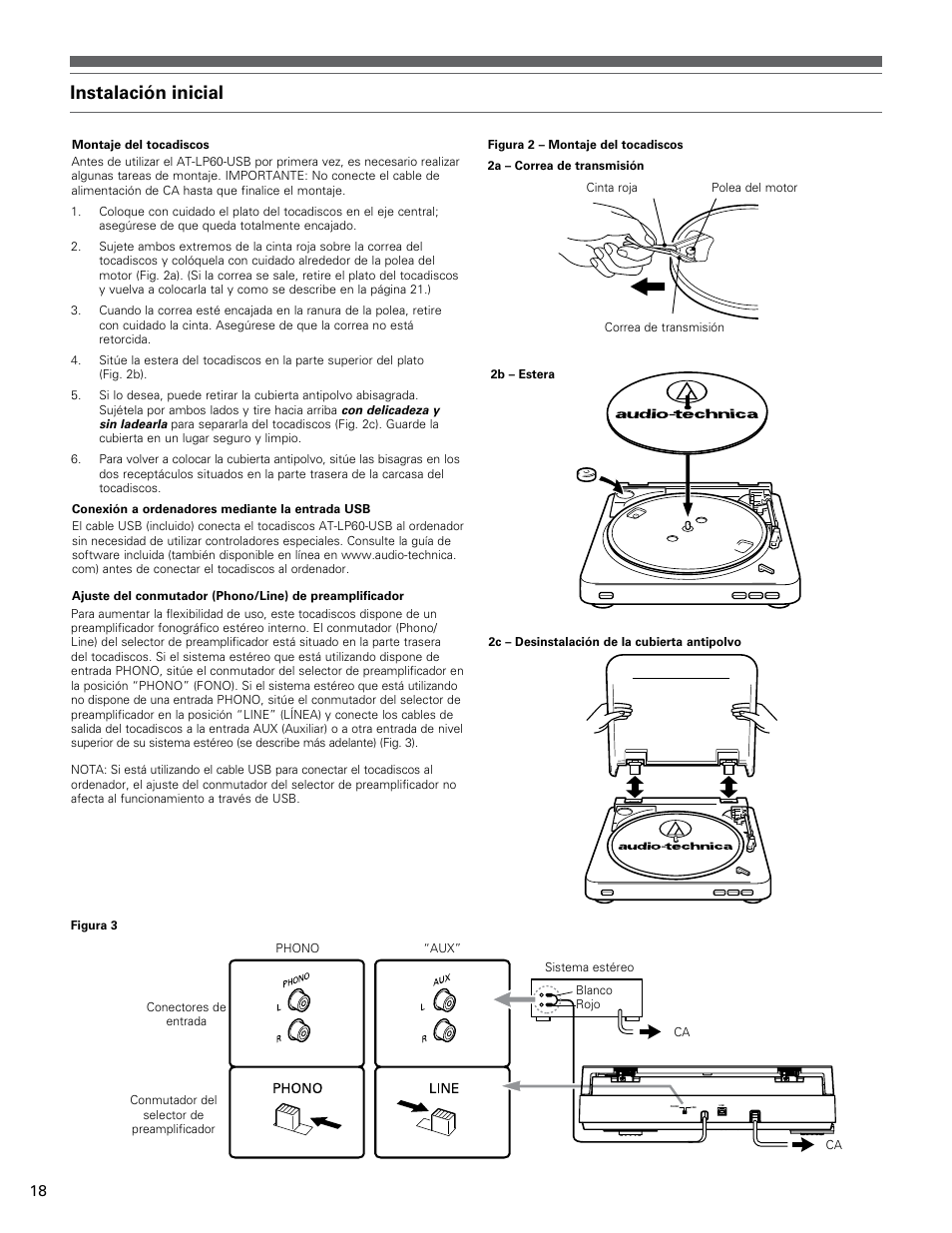 Instalación inicial | Audio-Technica AT-LP60-USB User Manual | Page 18 / 24  | Original mode