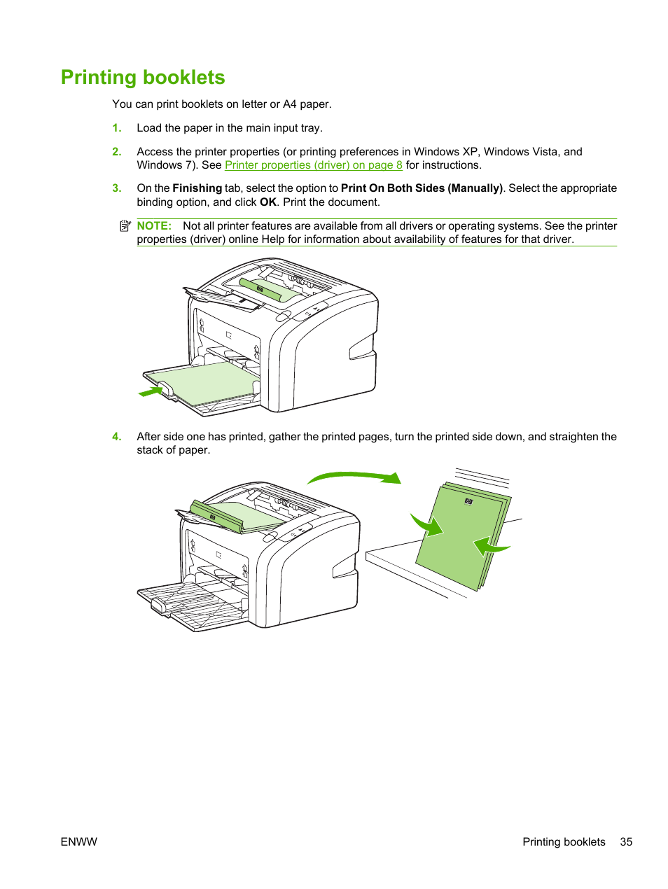 Printing booklets | HP LaserJet 1020 Plus Printer User Manual | Page 45 /  114 | Original mode