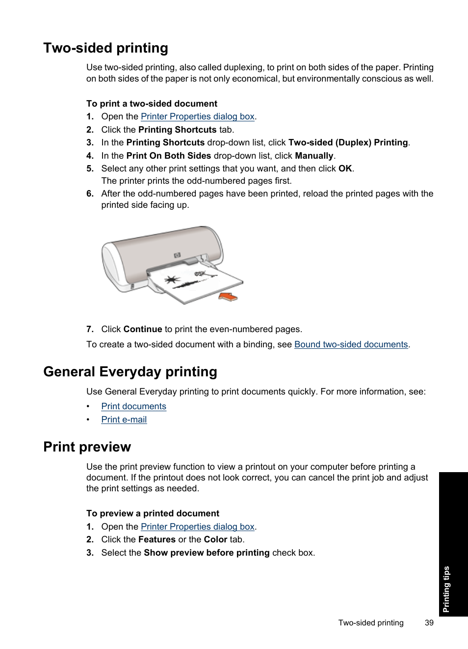 printing double sided manually in preview