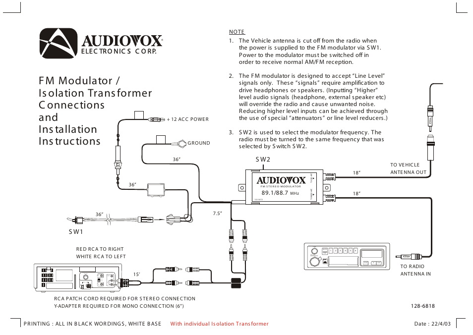 Audiovox Fm Transceiver Manual