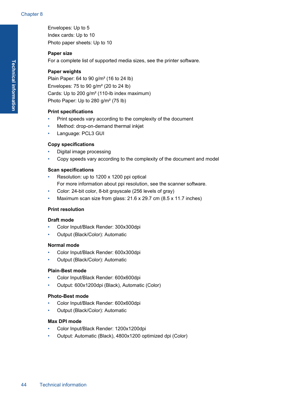 HP Deskjet 1056 All-in-One Printer - J410a User Manual | Page 46 / 54