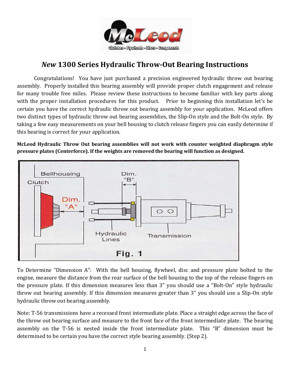 hydraulic throwout bearing setup