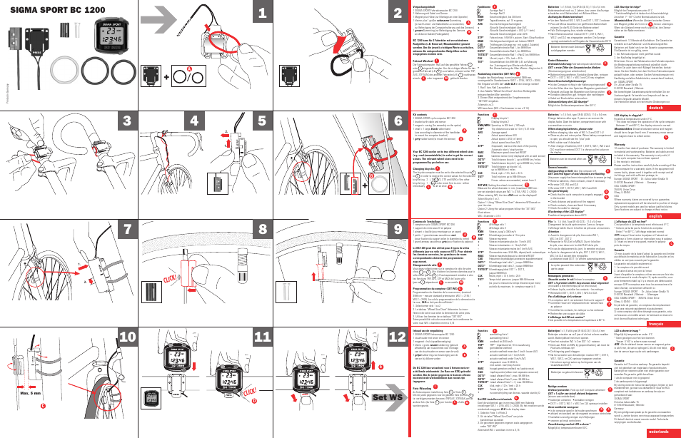 SIGMA BC 1200 User Manual | 2 pages | Original mode