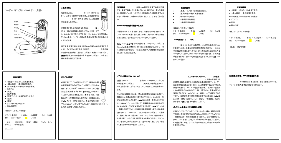 Wm100 0 300 Japan ユーザー マニュアル 06年12月版 Wm 300の測定順序 Weatherhawk Wm 300 Windmate W Wind Direction Humidity User Manual Page 6 7 Original Mode