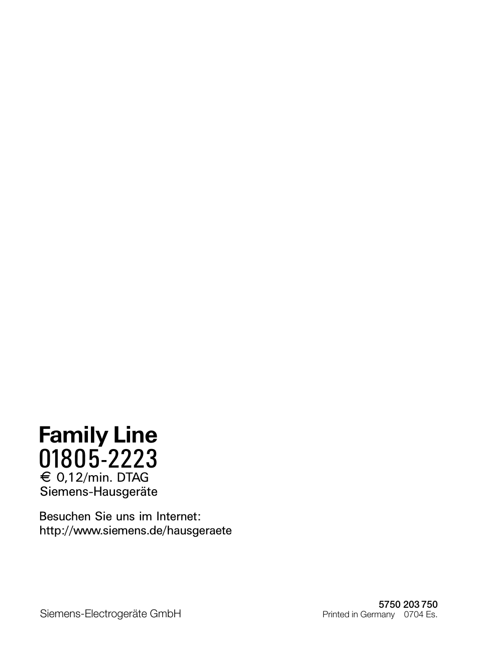Family line | Siemens LI44630 User Manual | Page 100 / 100