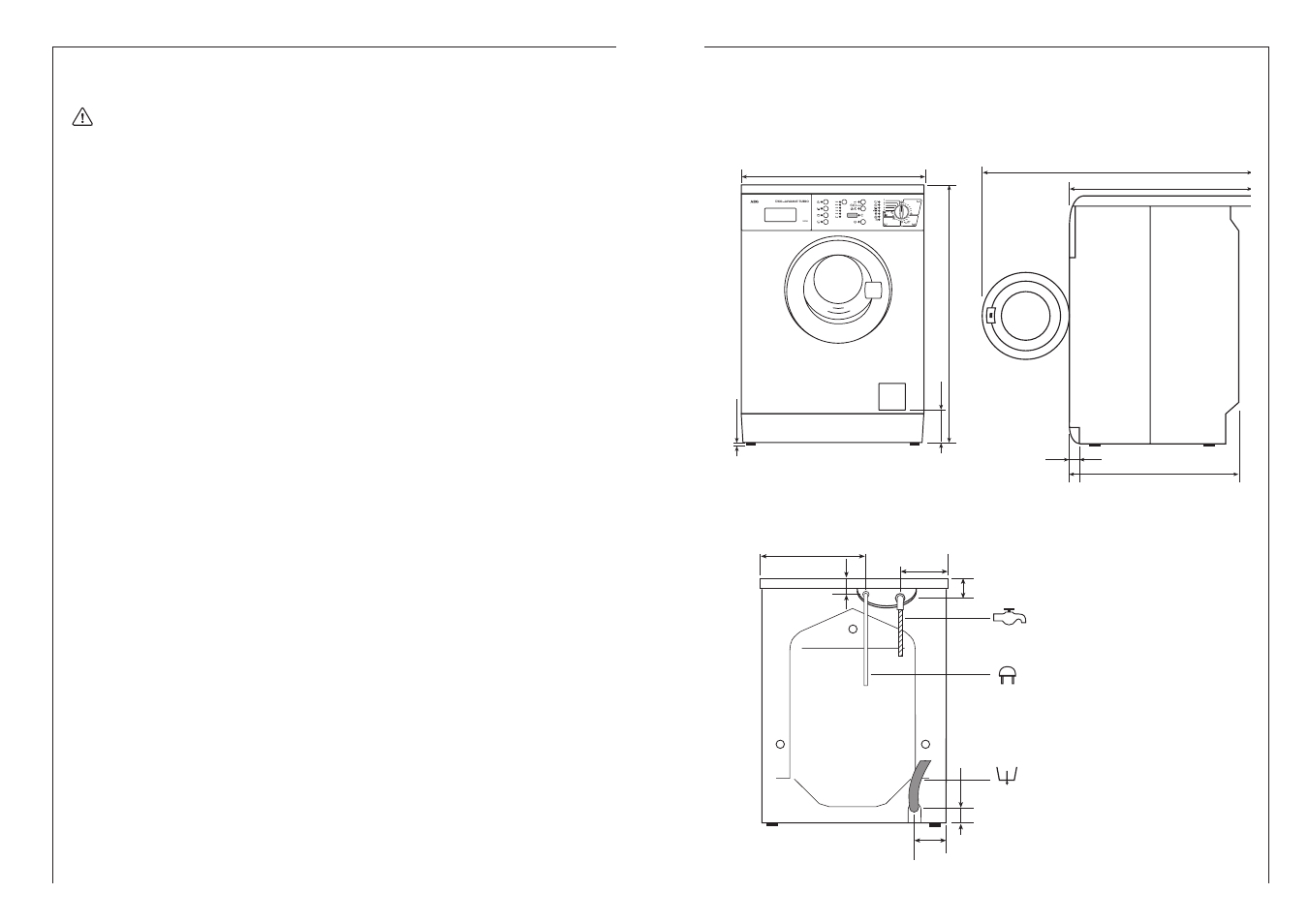 Dimensions of the appliance | AEG LAVAMAT 12700 User Manual | Page 23 / 25  | Original mode