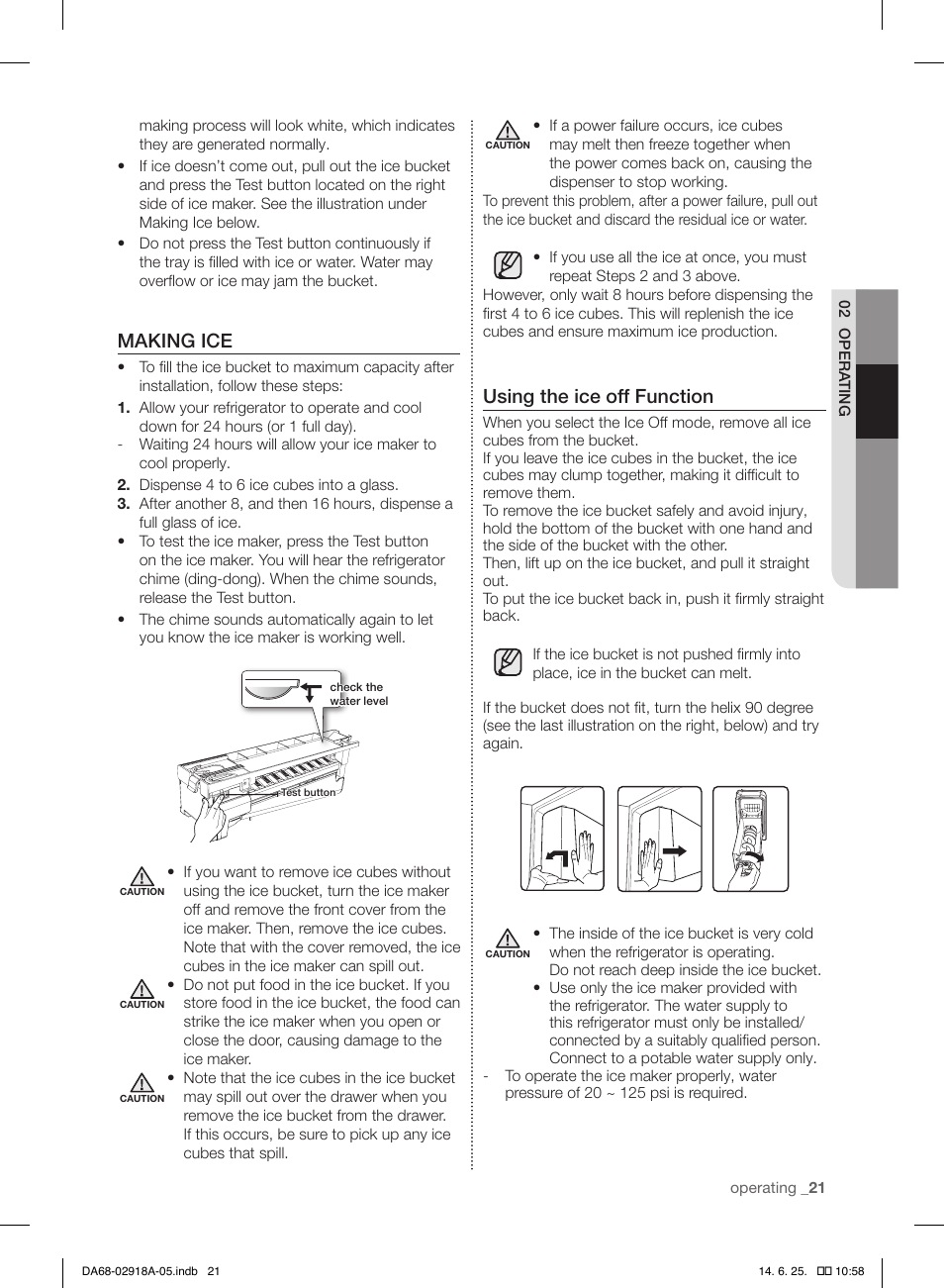 Making ice, Using the ice off function Samsung RF32FMQDBXWAA User