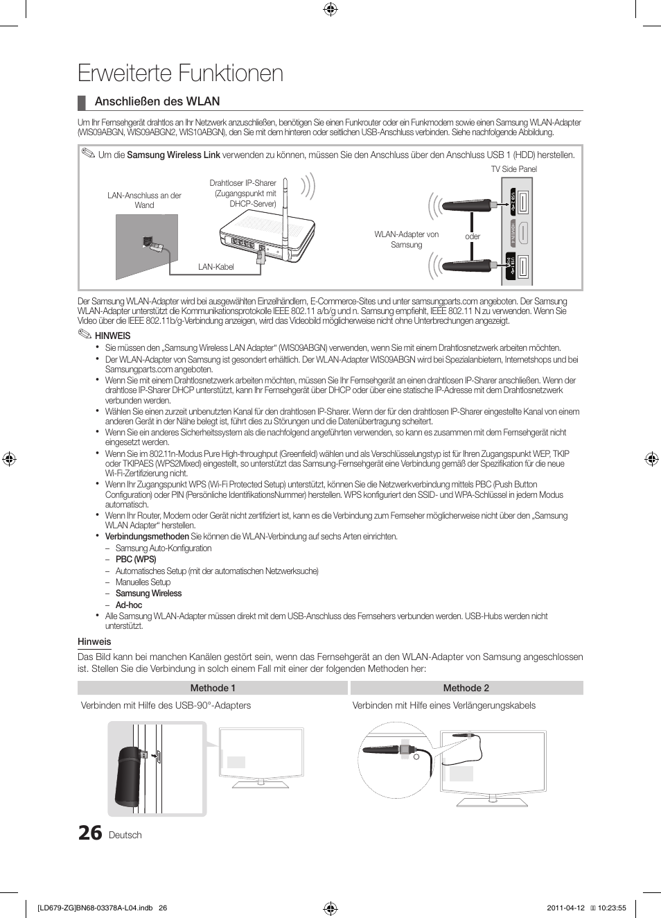 Erweiterte funktionen | Samsung LE46D679M3S User Manual | Page 80 / 217