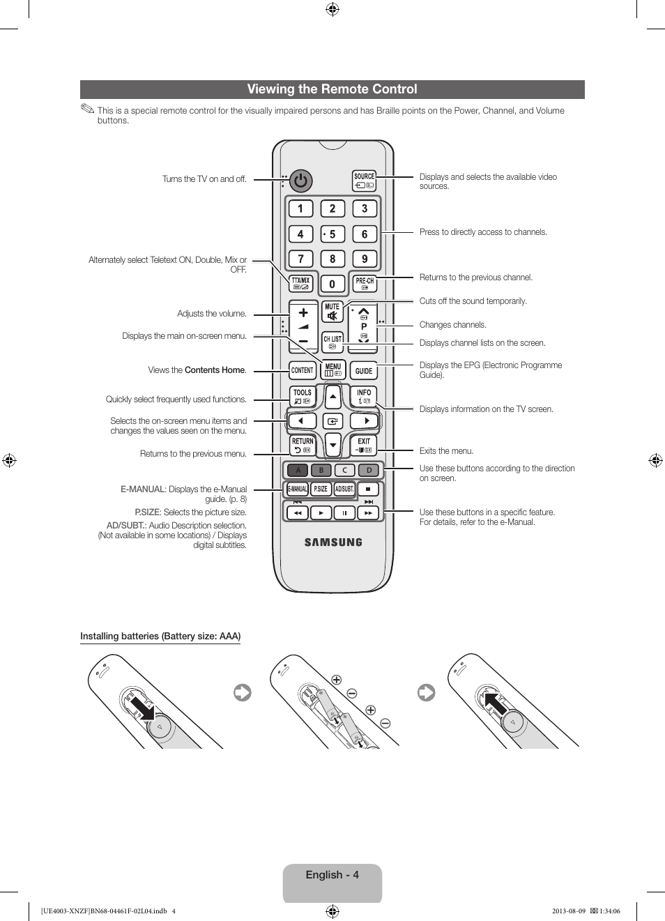 Manual For Samsung Tv Remote