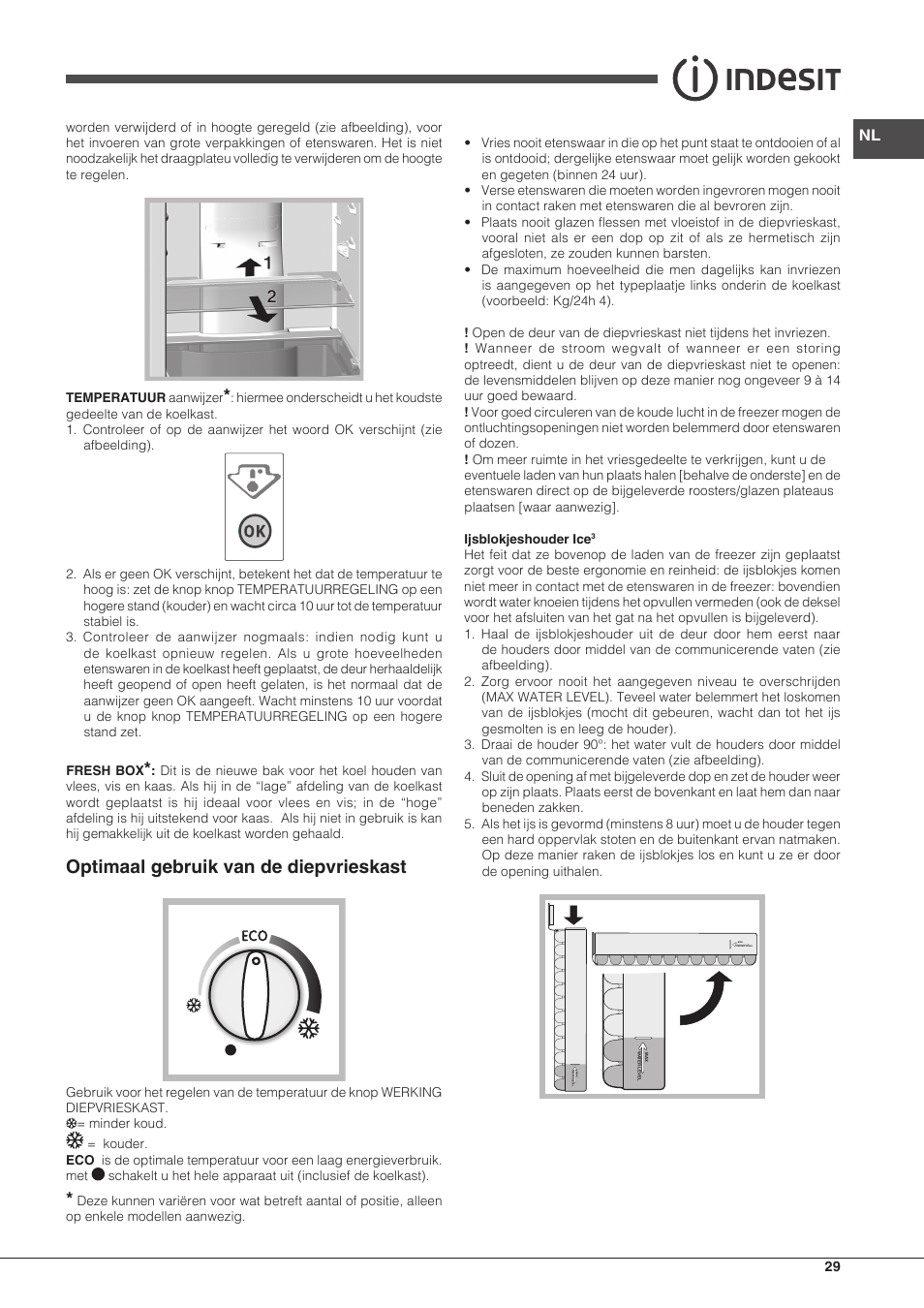 Optimaal gebruik van de diepvrieskast | Indesit BIAA-13-F-H User Manual |  Page 29 / 48 | Original mode