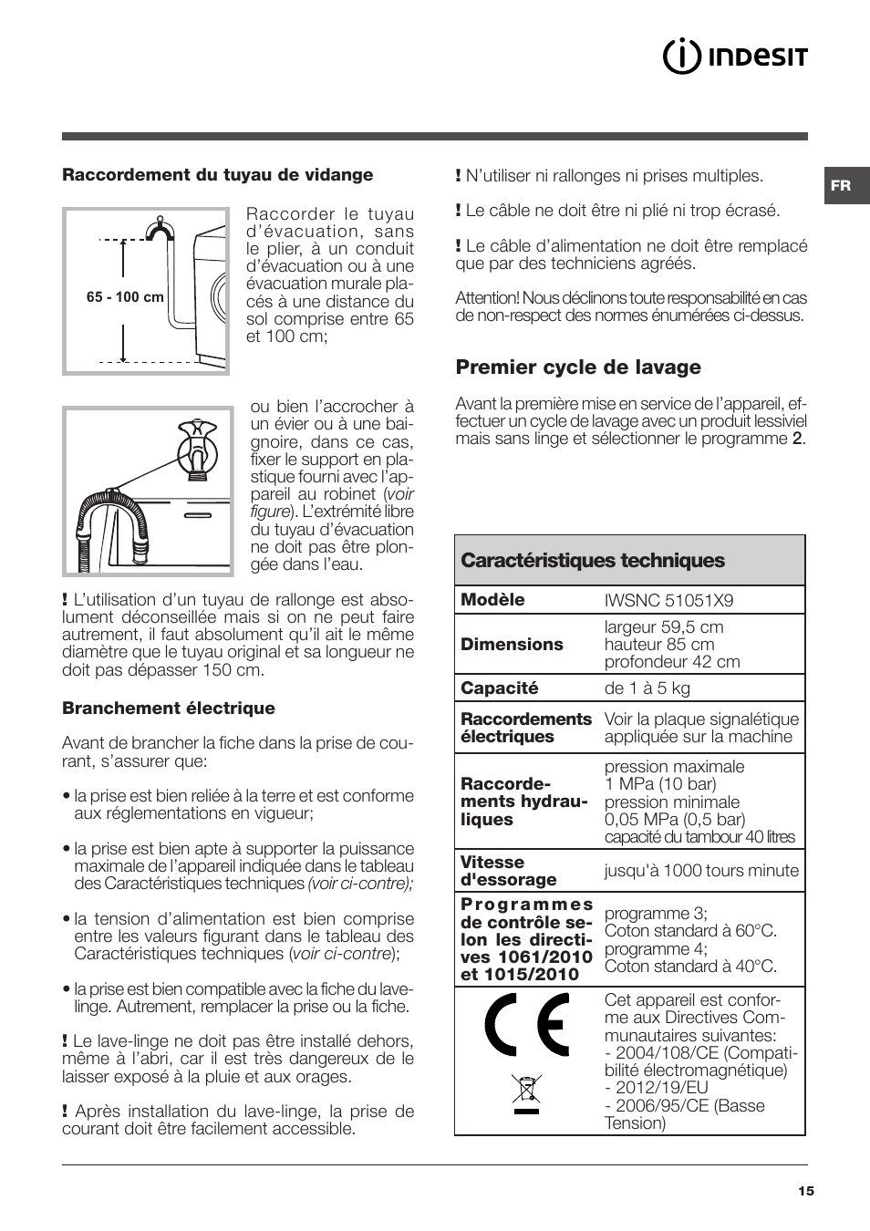 Indesit IWSNC-51051X9-EU User Manual | Page 15 / 48 | Original mode