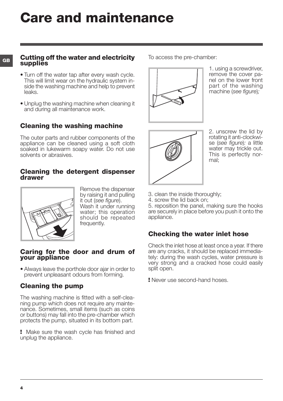 Care and maintenance | Indesit IWDC-71680-ECO-(EU) User Manual | Page 4 /  84 | Original mode