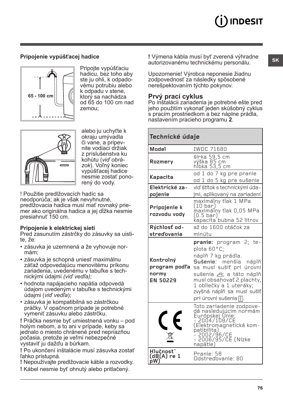 Indesit IWDC-71680-ECO-(EU) User Manual | Page 75 / 84 | Original mode