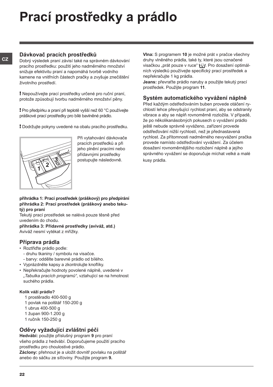 Prací prostředky a prádlo | Indesit IWUC-41051-C-ECO-EU User Manual | Page  22 / 48 | Original mode
