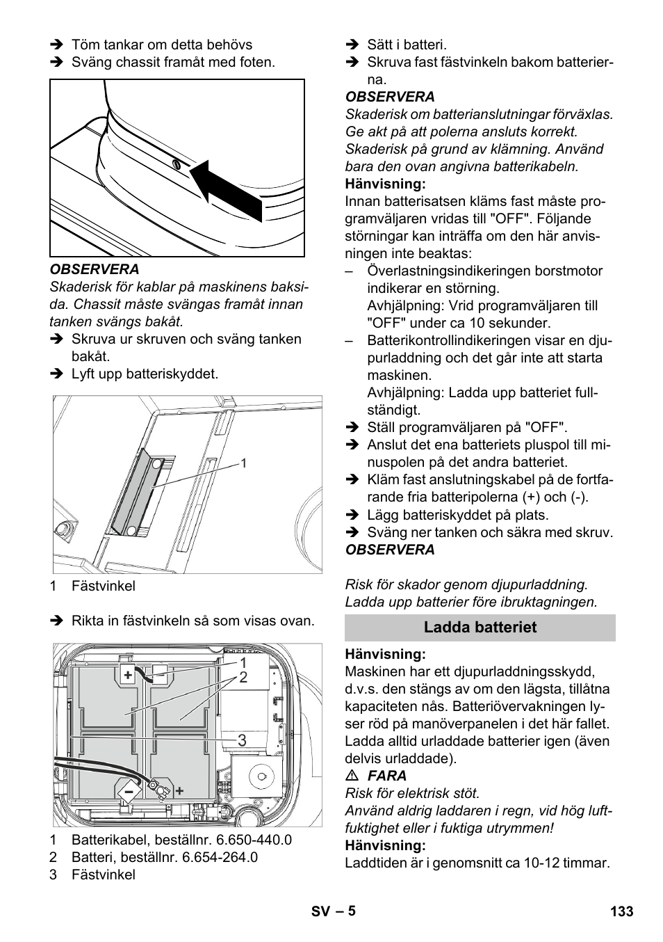Ladda batteriet | Karcher BD 40-25 C Bp Pack User Manual | Page 133 / 380 |  Original mode
