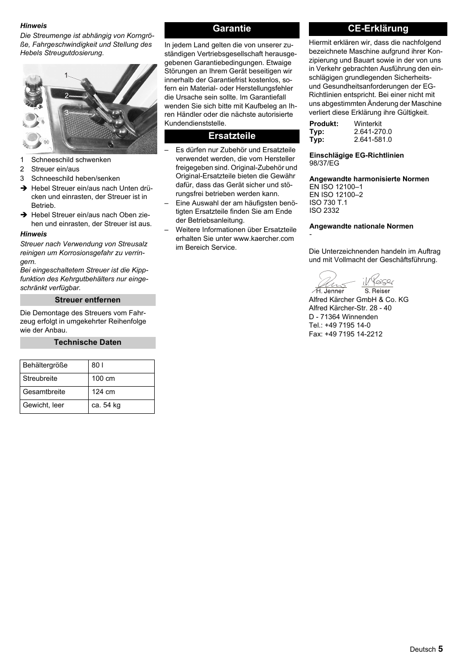 Garantie ersatzteile ce-erklärung | Karcher ICC 1 D Adv User Manual | Page  5 / 12 | Original mode