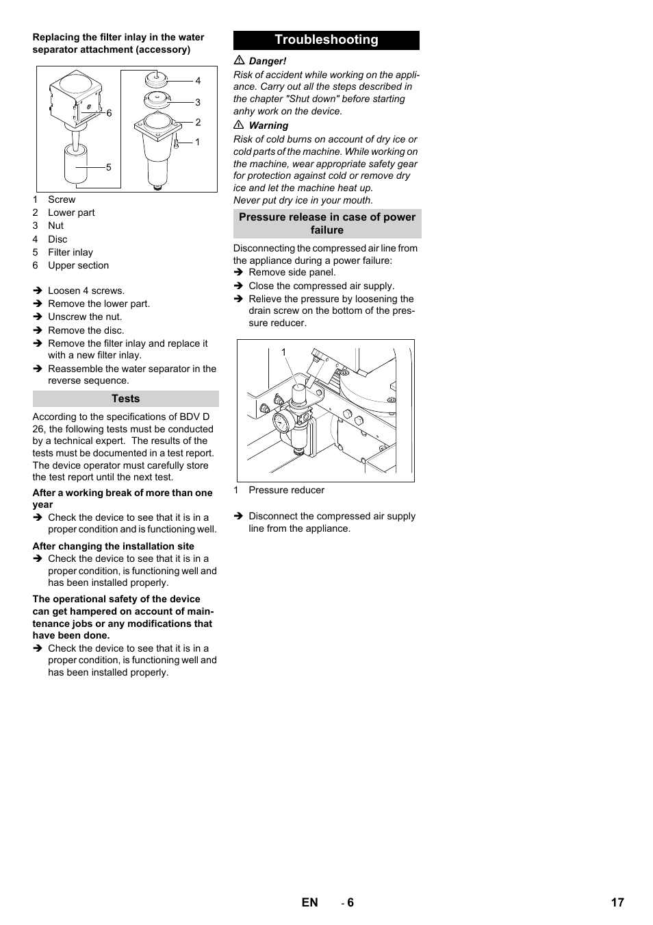Troubleshooting | Karcher IB 15-80 User Manual | Page 17 / 88