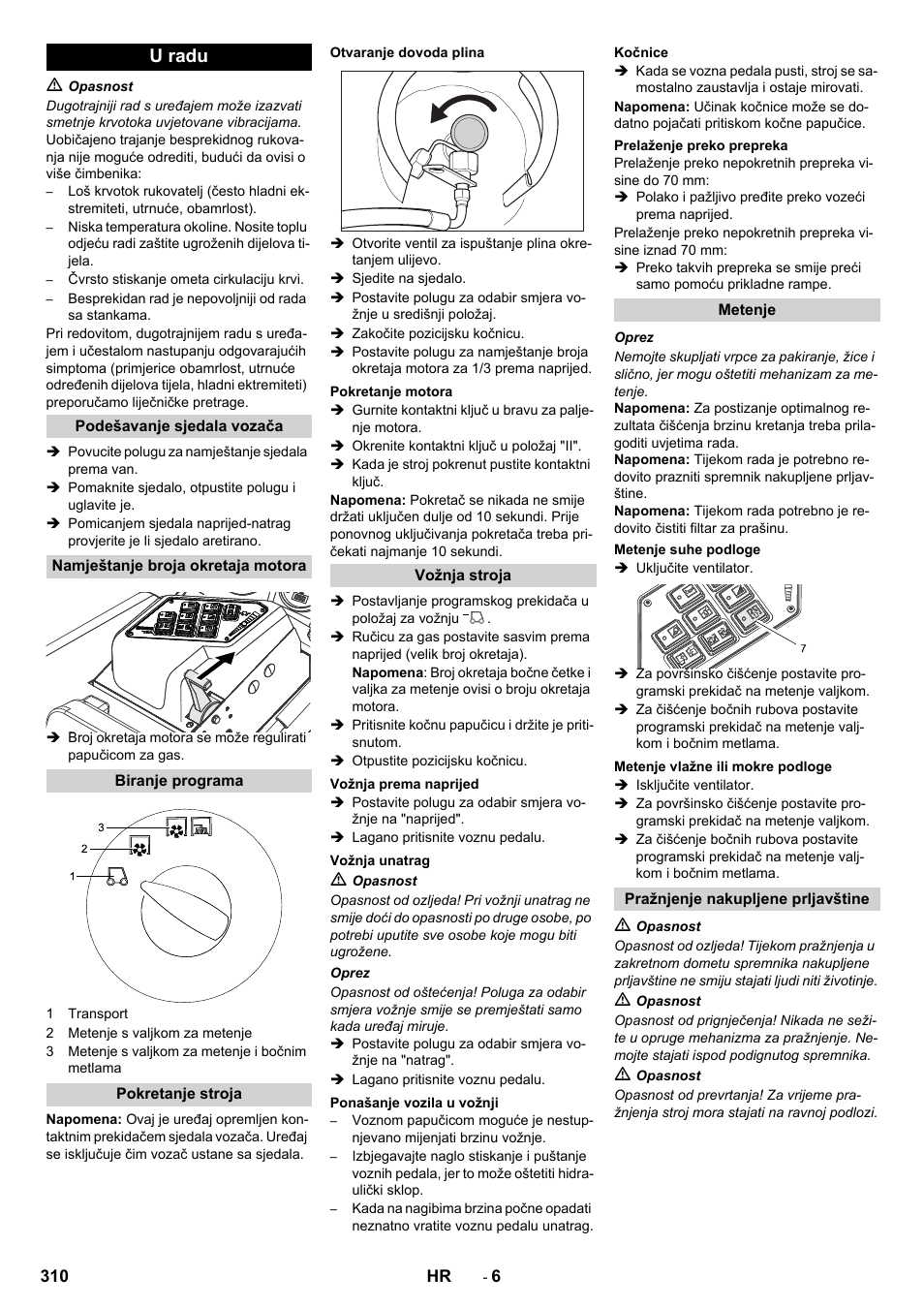 U radu | Karcher KM 130-300 R Lpg User Manual | Page 310 / 448 | Original  mode