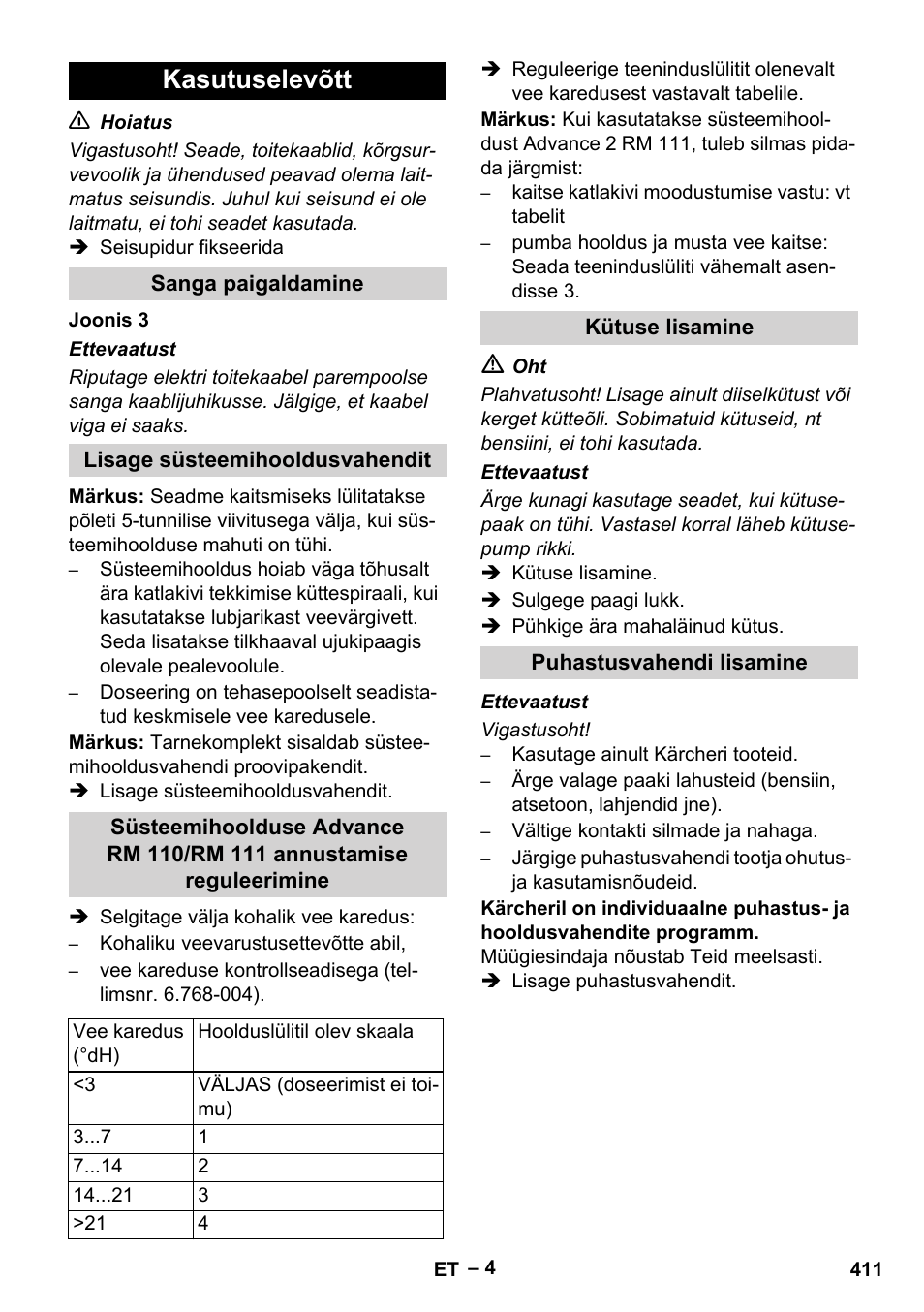 Kasutuselevõtt, Sanga paigaldamine, Lisage süsteemihooldusvahendit | Karcher  HDS 10-20 -4M CLASSIC EU-I User Manual | Page 411 / 480 | Original mode