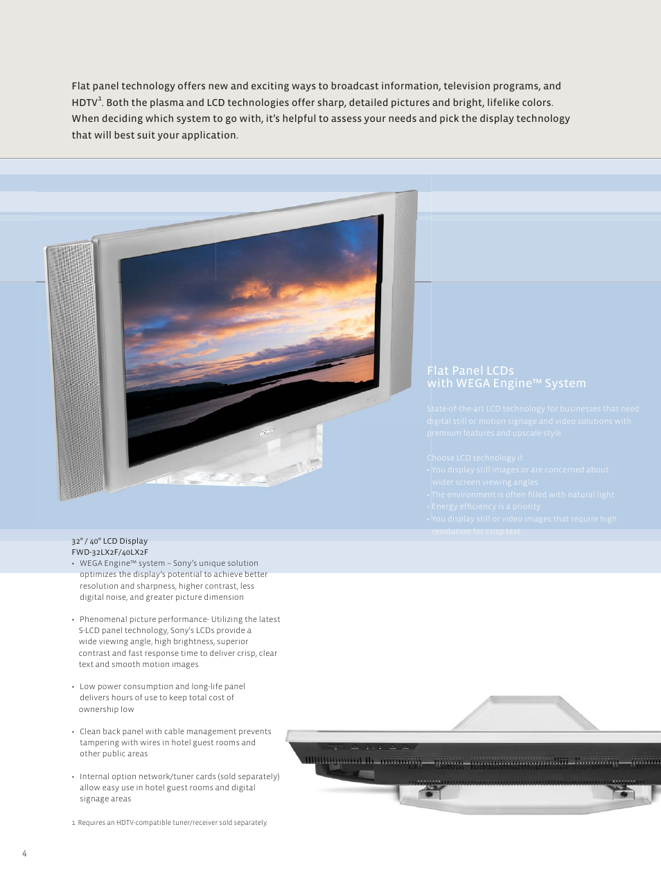 Flat panel lcds with wega engine™ system | Sony FWD-50PX1 User Manual |  Page 4 / 12 | Original mode