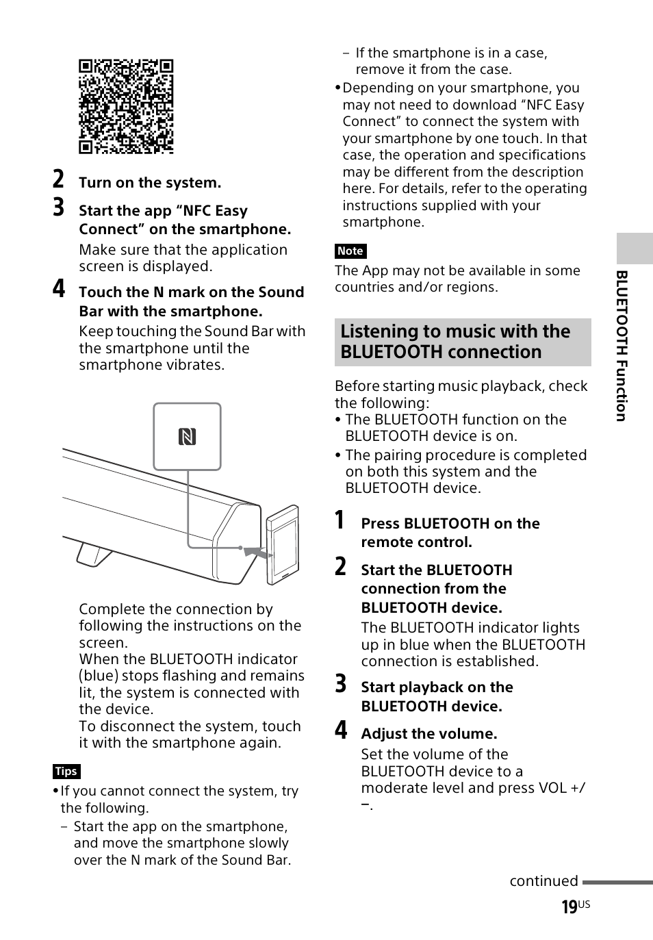 Listening to music with the bluetooth connection | Sony HT-CT60BT User  Manual | Page 19 / 88
