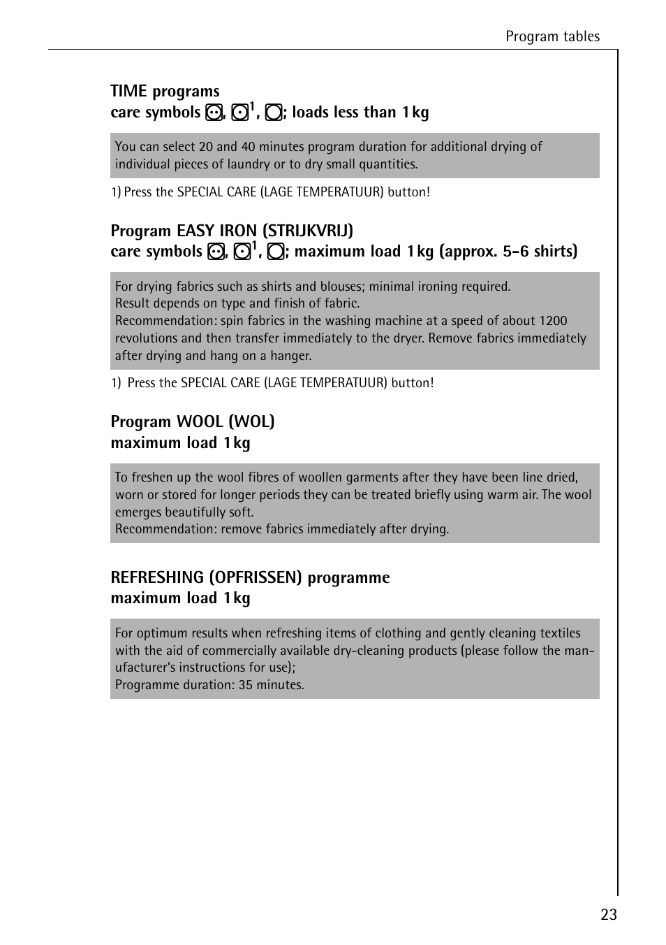 AEG LAVATHERM T 520 User Manual | Page 23 / 36 | Original mode