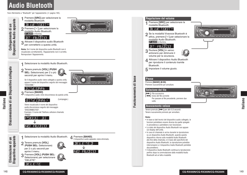 Audio bluetooth | Panasonic CQRX300N User Manual | Page 80 / 155 | Original  mode