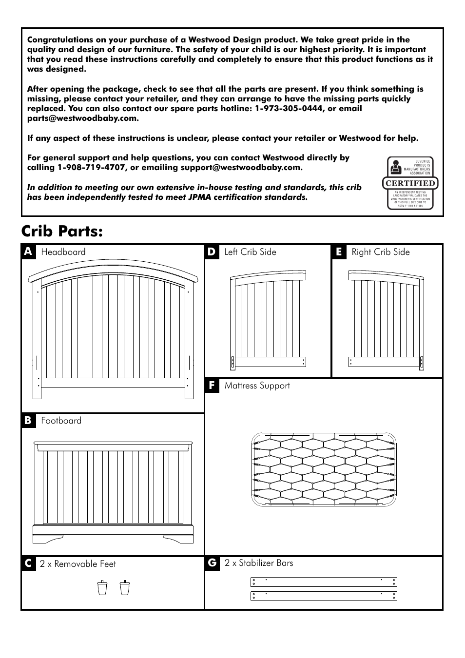 Crib Parts Westwood Design Waverly Convertible Crib Wa Cr