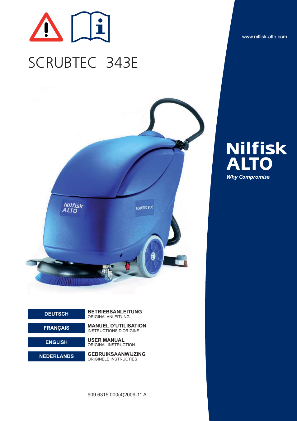 Nilfisk-ALTO SCRUBTEC 343E User Manual | 76 pages