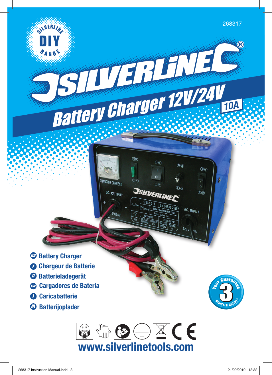 Battery charger 12v /24v | Silverline Battery Charger 12/24V User Manual |  Page 2 / 28